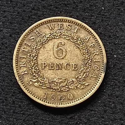 【全场包邮】纯粹捡漏拍468场 - 英属西非1940年乔治六世6便士