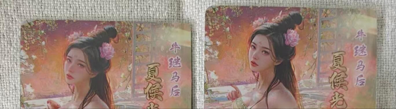 龙虎卡牌第五十九场（无佣金，满120包邮，周六晚上结拍，欢迎送拍） 烫金磨砂普卡2张  妖姬传  夏侯光姬双服饰(玩家自制 非官方)