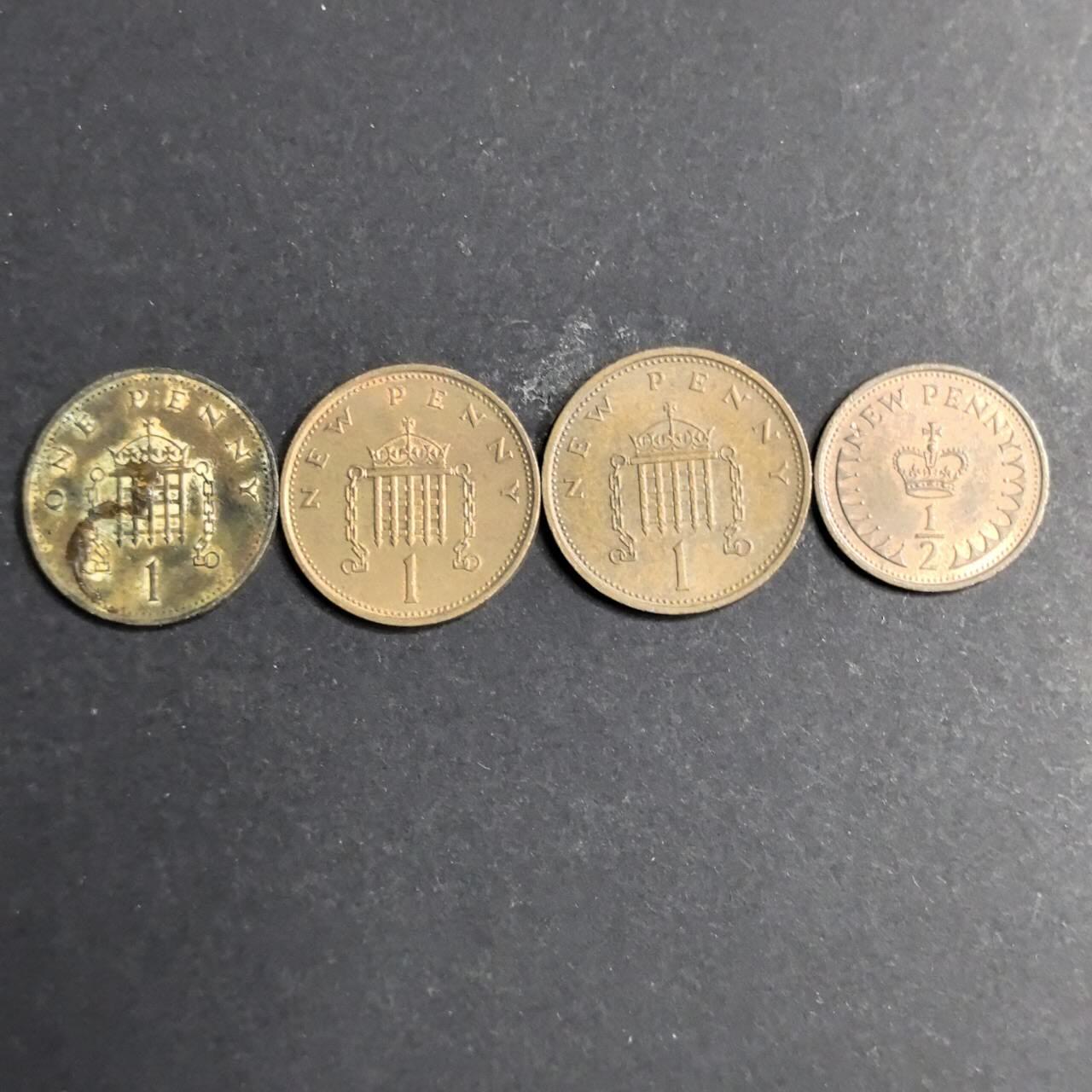 各国硬币第4期 无佣金 英国1便士不同4个