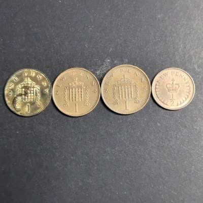 各国硬币第4期 无佣金 - 英国1便士不同4个