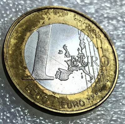 外国优质纪念币银币，周六晚上九点倒数截拍，满百包邮，可寄存半年，喜欢朋友微信扫描二维码可直接参拍 - 意大利利古里亚大区1欧双色币