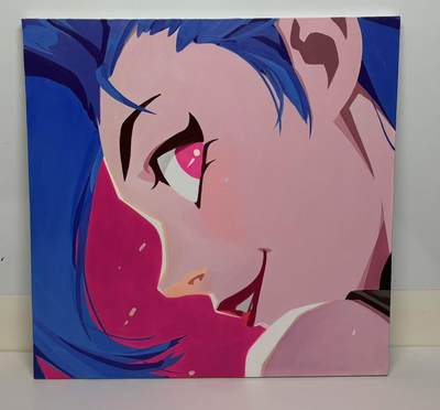 零元拍：金克斯 丙烯原画，尺寸：60X60CM，不是复制画哦 - 零元拍：金克斯 丙烯原画，尺寸：60X60CM，不是复制画哦