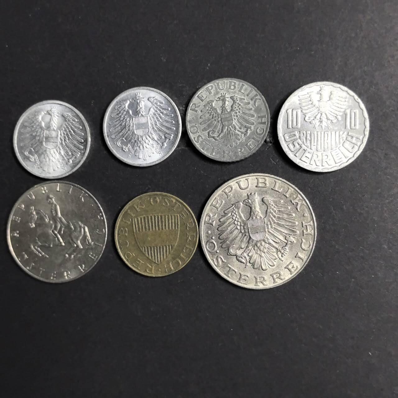 各国硬币第4期 无佣金 奥地利不同7个