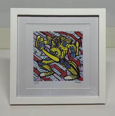 零元拍：歪歪亲笔签名 OWSON 系列作品装饰画《变形金刚》，已做装裱 木框相框尺寸28/28CM。因展品出展，镜框或亚克力可能有轻微划痕，介意勿拍 - 零元拍：歪歪亲笔签名 OWSON 系列作品装饰画《变形金刚》，已做装裱 木框相框尺寸28/28CM。因展品出展，镜框或亚克力可能有轻微划痕，介意勿拍