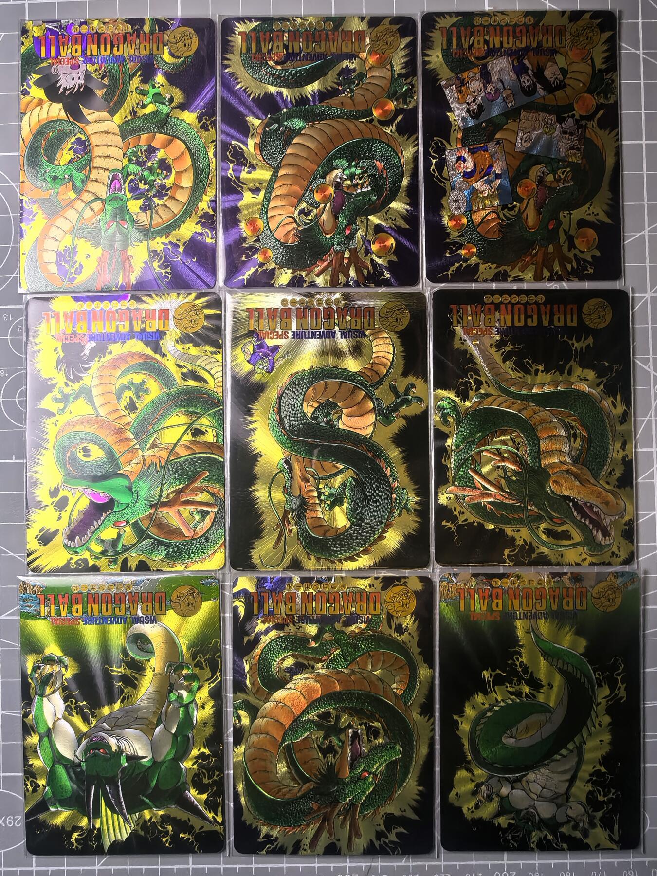 第二十五场拍卖 无佣金 不寄存 不寄存  不寄存 部分卡牌设有底价 拒绝小号抬价 大家放心拍 所有拍品全部有卡膜 自制卡牌 不包厂瑕 放大镜 品控 勿拍 感谢大家支持 留个关注 谢谢 大卡道卡牌 七龙珠神龙粗闪卡其9张