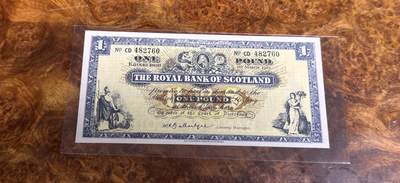得物收藏 Chase Auction 第34期 - - 外钞、民国钞和人民币混合场！持续更新中！ - 苏格兰皇家银行1镑，品相如同！