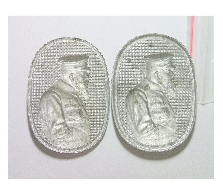 单枚价 日本明治天皇老年军装像高浮雕精制大镀银章 薄版 30×40MM 3克