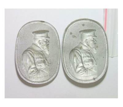 【旋风钱币】10月25日19:00准时开拍 精美欧洲币章、第三帝国钱币、精美项链等 全场包邮 2枚一起 日本明治天皇老年军装像高浮雕精制大镀银章 薄版 30×40MM 3克