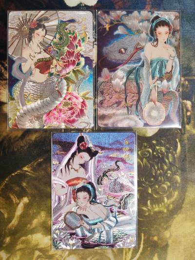 阳大大卡牌拍卖第76期（持续收拍品，周五晚上九点截拍，进群福利早知道） - 【白蛇套】焱卡文化 彫仙 白蛇特卡3张