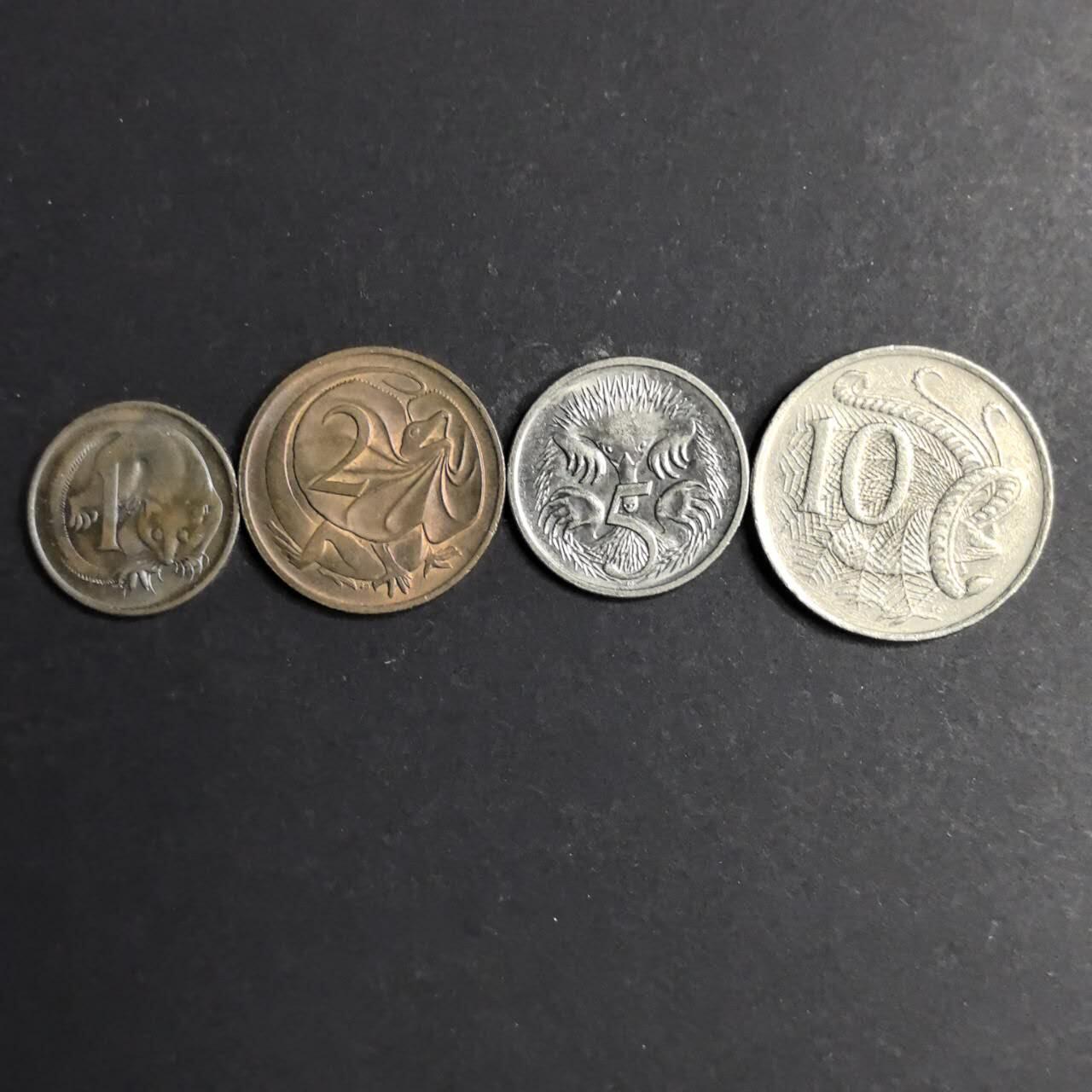 各国硬币第4期 无佣金 澳大利亚1－10分 4个