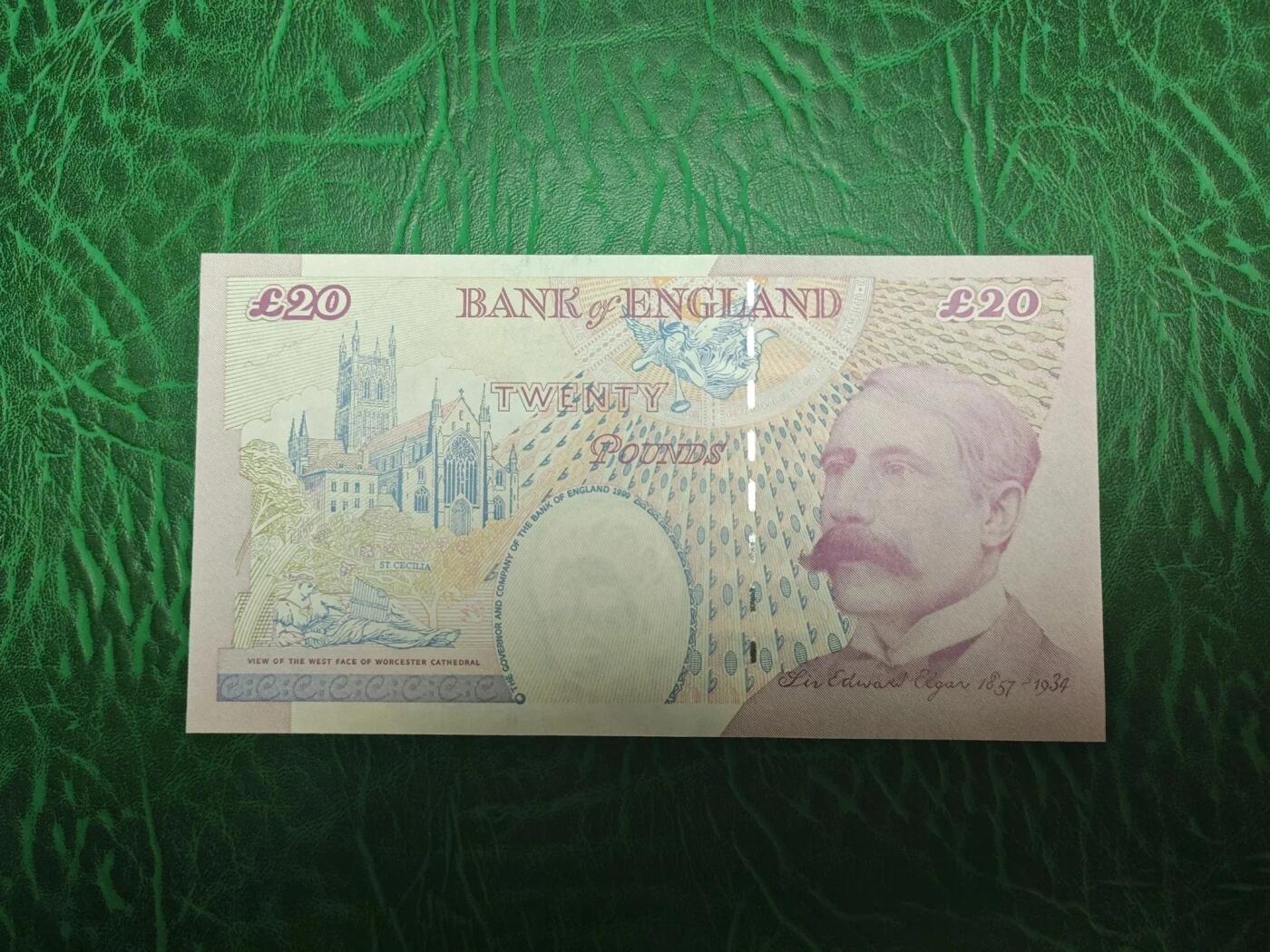 英国 E序再版 20英镑 纸币 A.Bailey签名 全新UNC