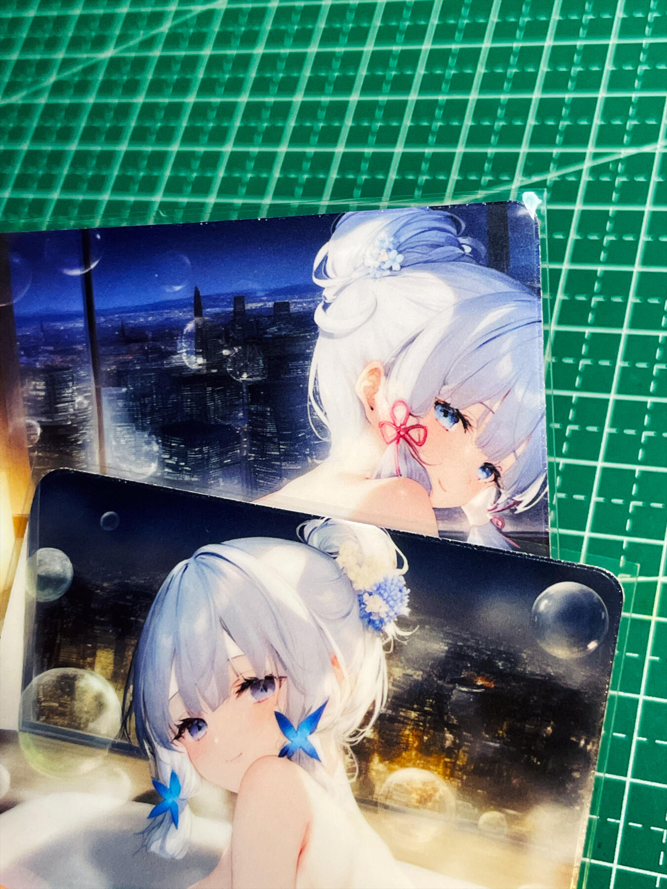 显眼宝34期 佣金1起 10月15日晚22:30截止  香菜自制卡   原神系列     沐浴C款  共2张   普卡磨砂工艺（有脱胶）   大卡尺寸  63*88