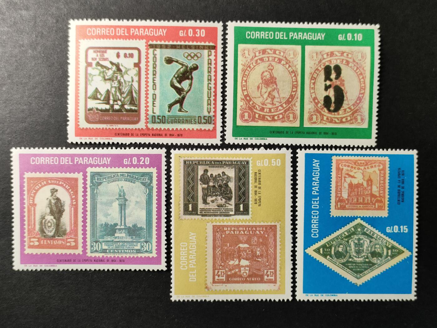 ↓君缘收藏623期☞钱币邮品↓无佣金、可寄存、满30元包邮  巴拉圭邮票，1968年巴拉圭邮票百年票中票