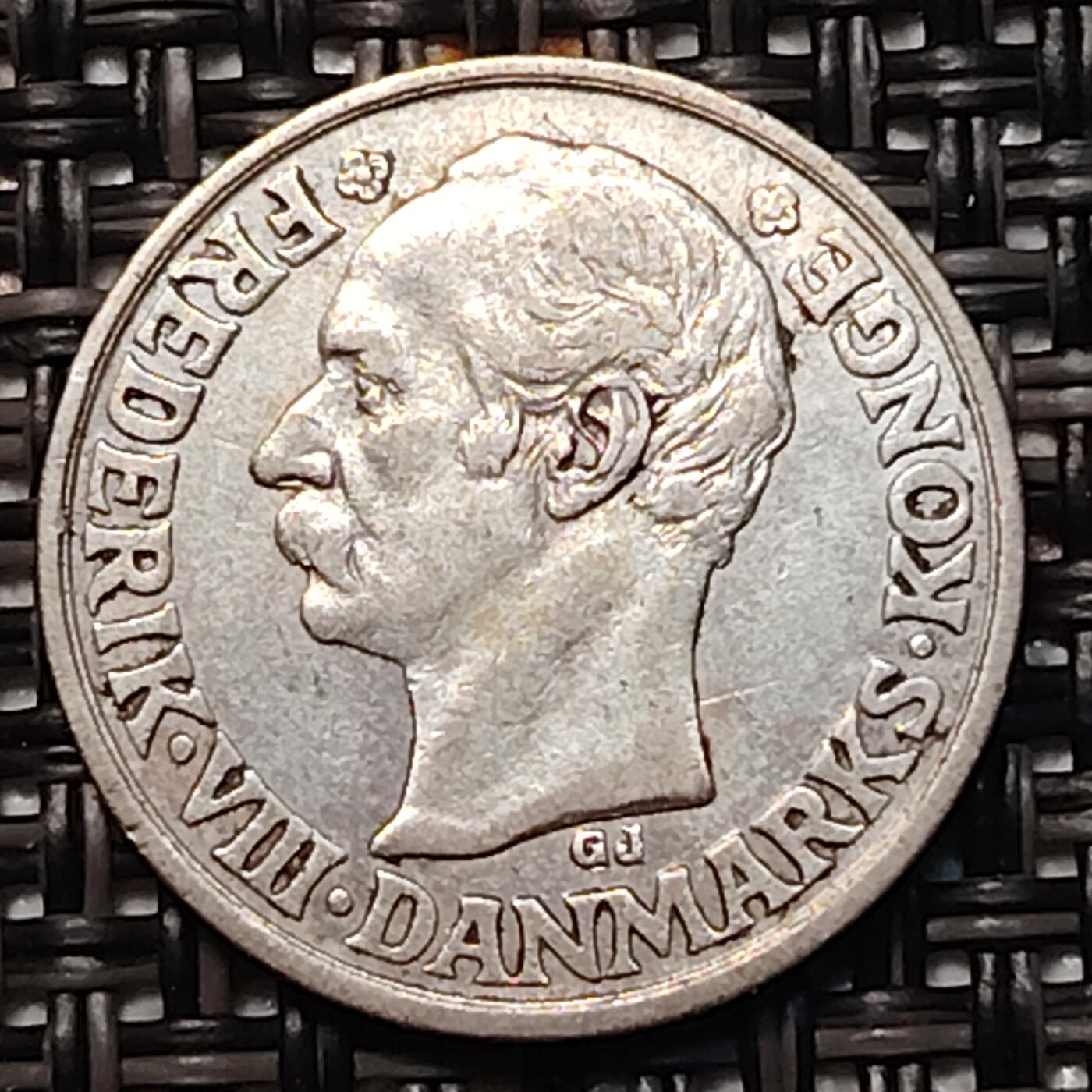 布加迪🐬～世界钱币(上海)🌾第 251 期 /  各国套币和散币 丹麦🇩🇰 1907年 25奥尔银币