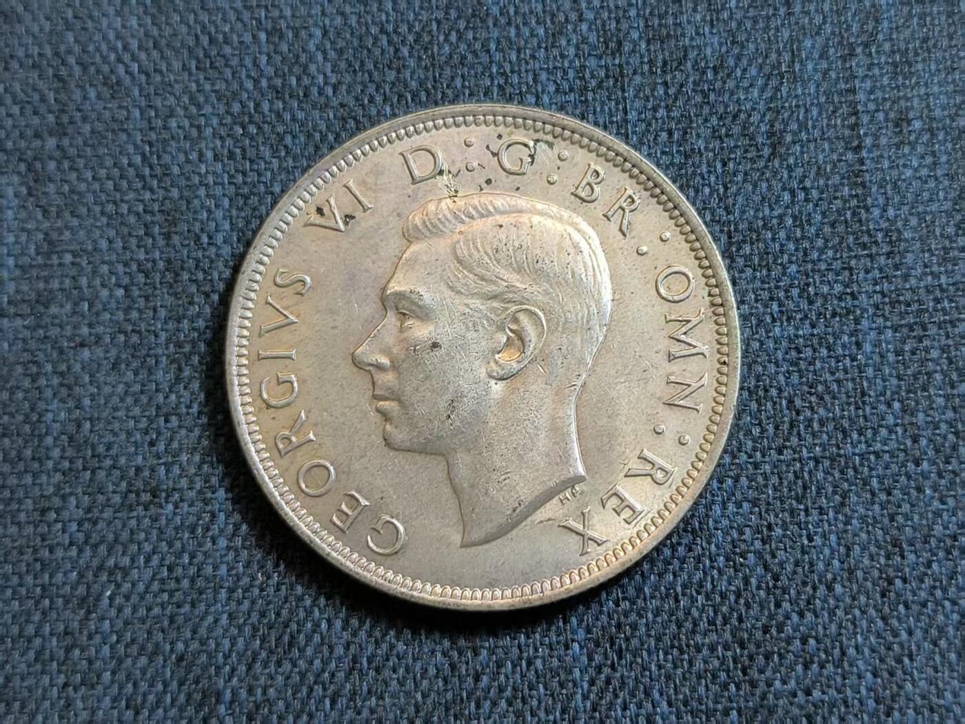罗岚⭐爱藏⭐精品专拍第六场-分享拍场赚佣金 英国 1937 年乔治六世半克朗（Half Crown ）银币 -属于英国旧货币体系