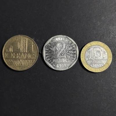 各国硬币第4期 无佣金 - 法国10法郎2法郎 3个