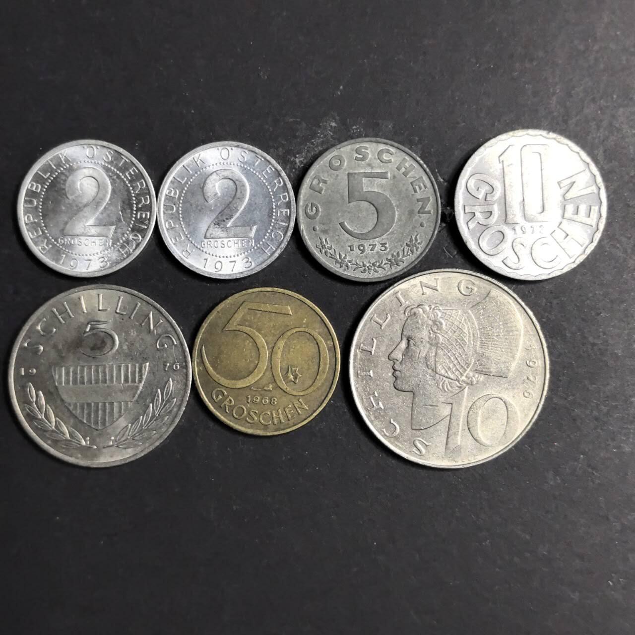 各国硬币第4期 无佣金 奥地利不同7个