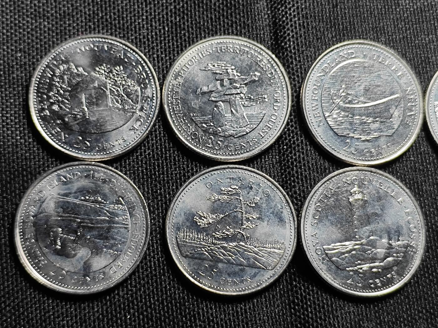 KK钱币收藏小铺  （套币 批量/好品散币 银币）专场  2月预留时间 周末发货 1992 加拿大25分清年纪念币12枚一套