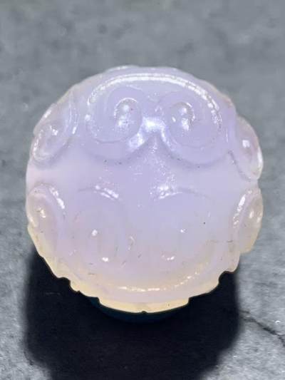 稀有紫罗兰高冰荧光润料玛瑙2.0通货回纹珠一颗， - 稀有紫罗兰高冰荧光润料玛瑙2.0通货回纹珠一颗，