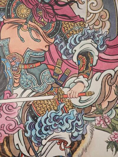 白泽拍卖卡牌手绘专场第26期（霜降天寒蝉噤语，风高夜冷桂留香） 2025 冯涛手绘画 虎-扈三娘 尺寸：30cm*41.5cm  冯涛亲签