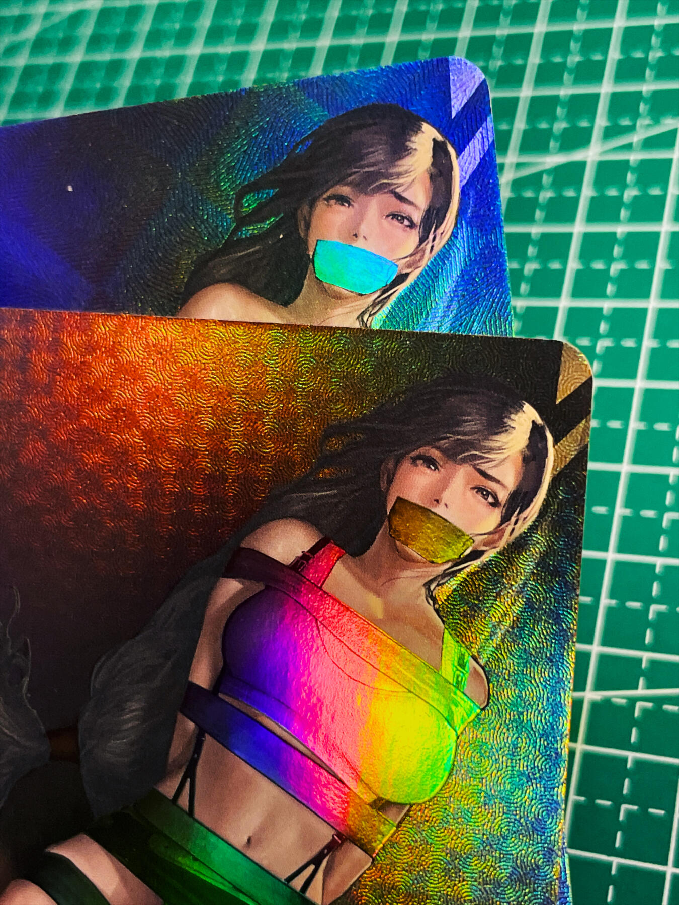 显眼宝34期 佣金1起 10月15日晚22:30截止  嘎嘎鸭 早期对卡  tifa 蒂法2张 折光彩闪 小卡