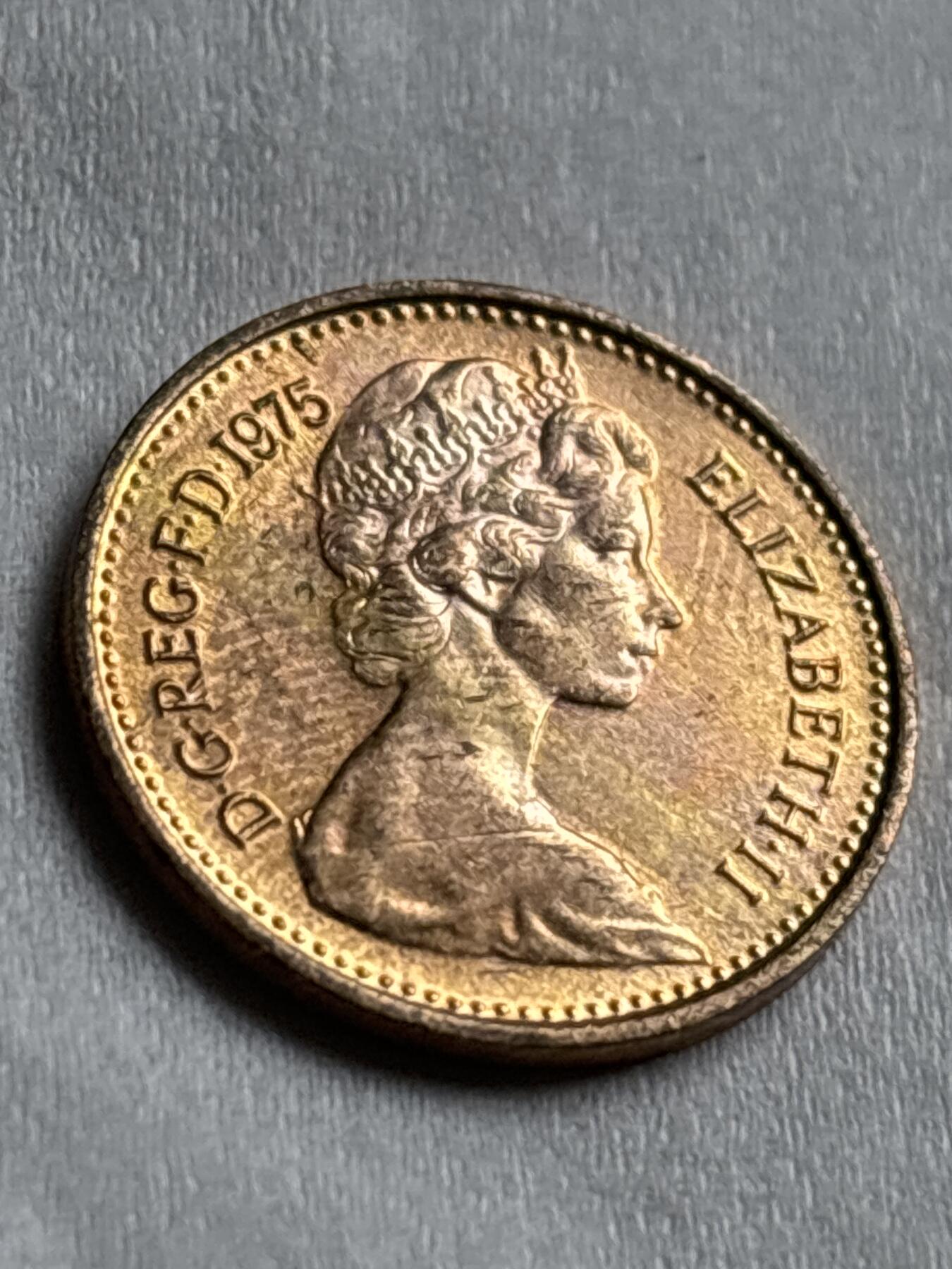 神仙姐姐-中外币专场22 原光好品1975 年英国 1/2 便士