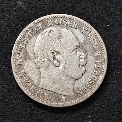 【全场包邮】纯粹捡漏拍469场-持续更新中 - 德国普鲁士1876年威廉一世短翅2马克银币