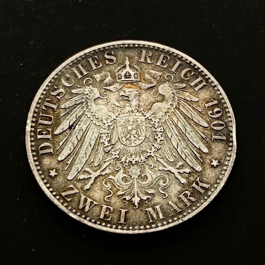德国普鲁士1901年建国200年2马克银币