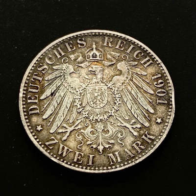 德国普鲁士1901年建国200年2马克银币 - 德国普鲁士1901年建国200年2马克银币