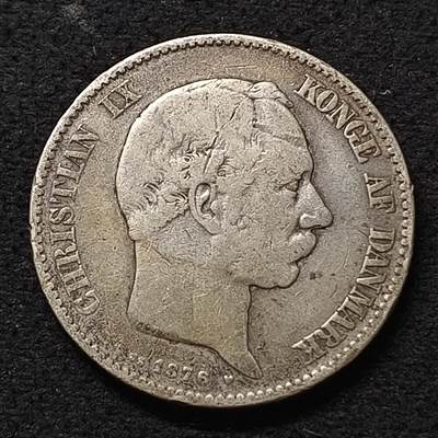 【全场包邮】纯粹捡漏拍469场-持续更新中 - 丹麦1876年克里斯蒂安九世2克朗（31毫米15克）银币