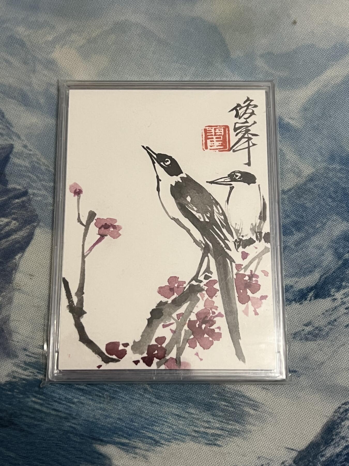 2025年最后一场拍卖(无佣金) 【荣宝斋手绘】荣宝斋350周年手绘卡 翟俊峰 喜上眉梢 卡砖封装