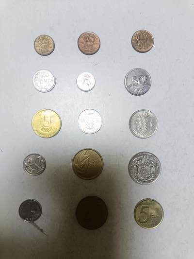 【20251020】非全新纸币第296场 比利时15枚硬币各为不同版本