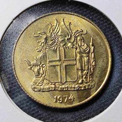 KK钱币收藏小铺 第355场 2月预留时间 周末发货 -  1974冰岛1克朗 好品