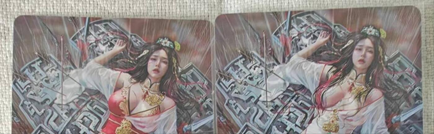 龙虎卡牌第五十九场（无佣金，满120包邮，周六晚上结拍，欢迎送拍） 烫金磨砂普卡2张  妖姬传  邹氏双服饰(玩家自制 非官方)