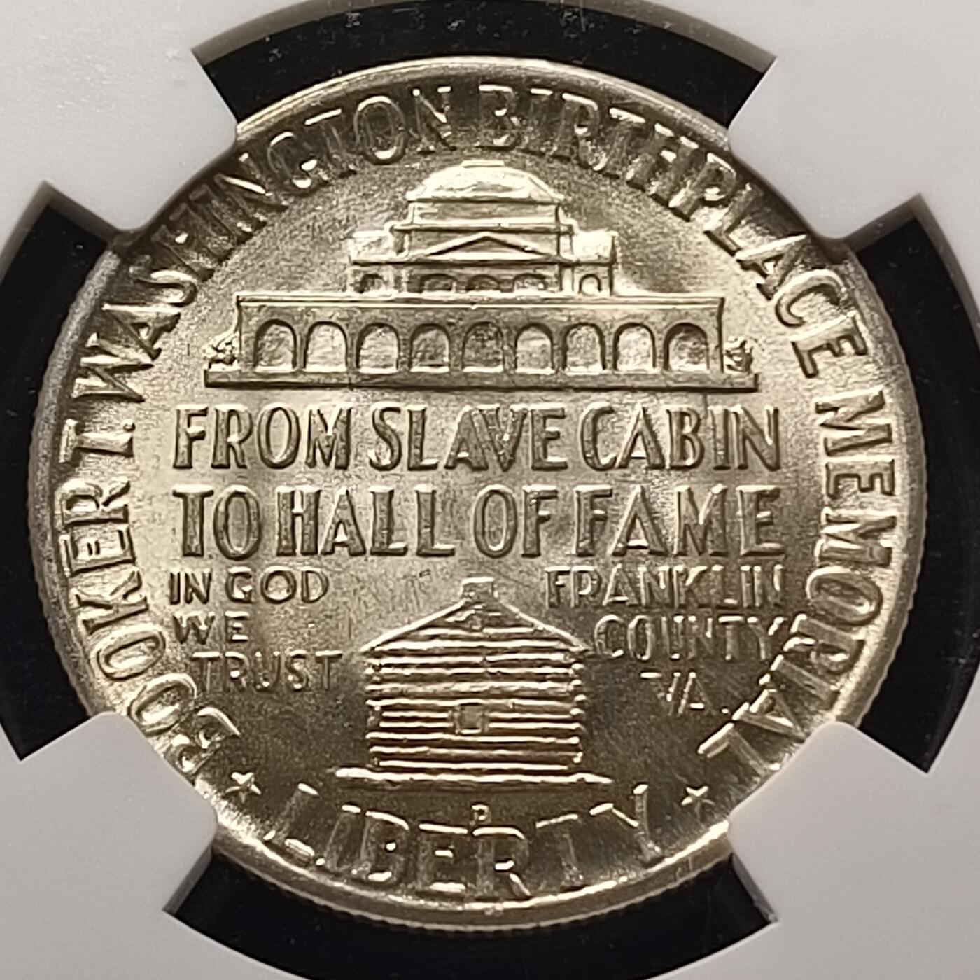 【全场包邮】纯粹捡漏拍469场-持续更新中 美国1946年半元黑人政治家教育家布克华盛顿纪念银币-NGC MS64