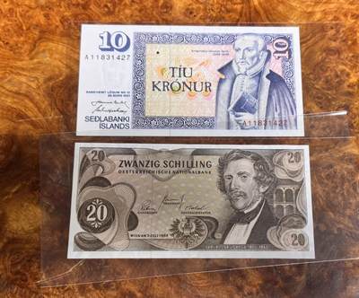 得物收藏 Chase Auction 第34期 - - 外钞、民国钞和人民币混合场！持续更新中！ - 冰岛 奥地利两张，品相如图！