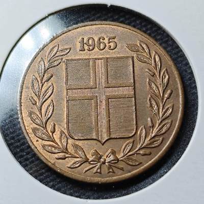 KK钱币收藏小铺 第355场 2月预留时间 周末发货 -  1965冰岛5奥拉铜币