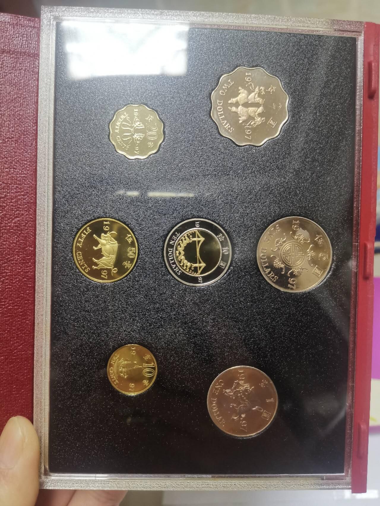 巨藏钱币第五期硬币场10月15号8点开拍 香港1997年回归纪念币精制版原盒