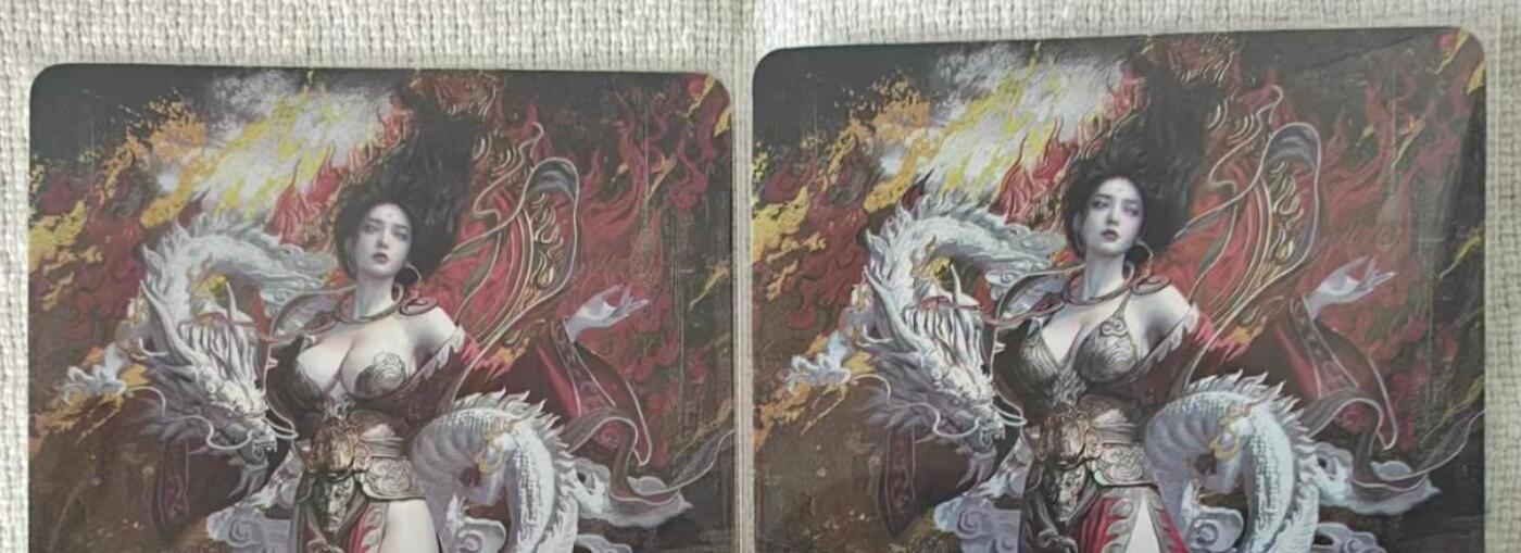 龙虎卡牌第五十九场（无佣金，满120包邮，周六晚上结拍，欢迎送拍） 烫金磨砂普卡2张  妖姬传  亢金龙双服饰(玩家自制 非官方)