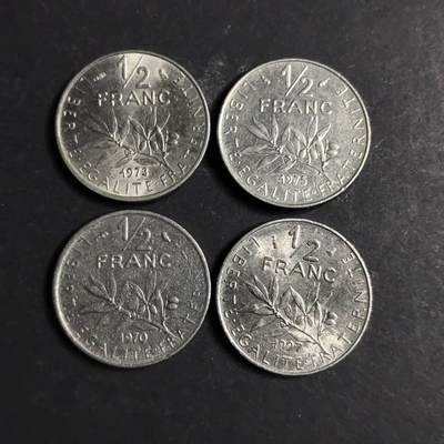 各国硬币第4期 无佣金 - 法国1/2 法郎4个