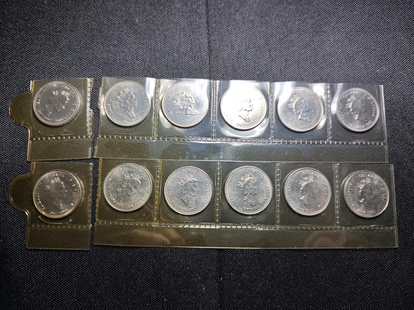 KK钱币收藏小铺  （套币 批量/好品散币 银币）专场  2月预留时间 周末发货 1992 加拿大25分清年纪念币12枚一套