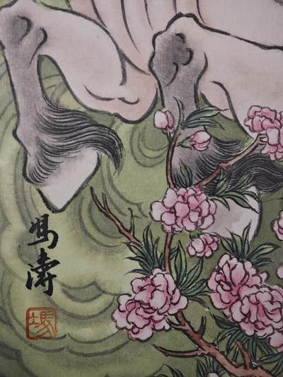 白泽拍卖卡牌手绘专场第26期（霜降天寒蝉噤语，风高夜冷桂留香） 2025 冯涛手绘画 虎-扈三娘 尺寸：30cm*41.5cm  冯涛亲签