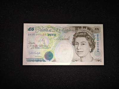 英国 E序初版 5英镑 纸币 全新UNC - 英国 E序初版 5英镑 纸币 全新UNC
