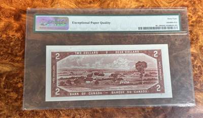 得物收藏 Chase Auction 第34期 - - 外钞、民国钞和人民币混合场！持续更新中！ 1954年加拿大2元，魔鬼脸，PMG64e！