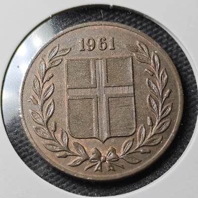 KK钱币收藏小铺 第355场 2月预留时间 周末发货 -  1965冰岛5奥拉铜币