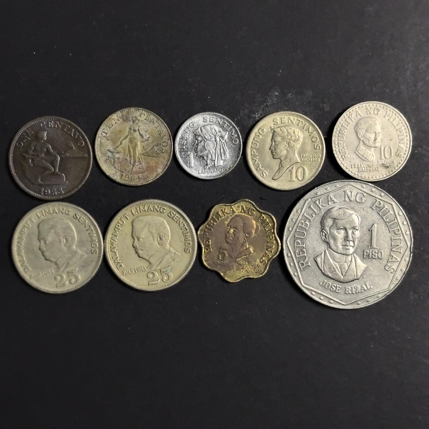 各国硬币第4期 无佣金 菲律宾不同9个