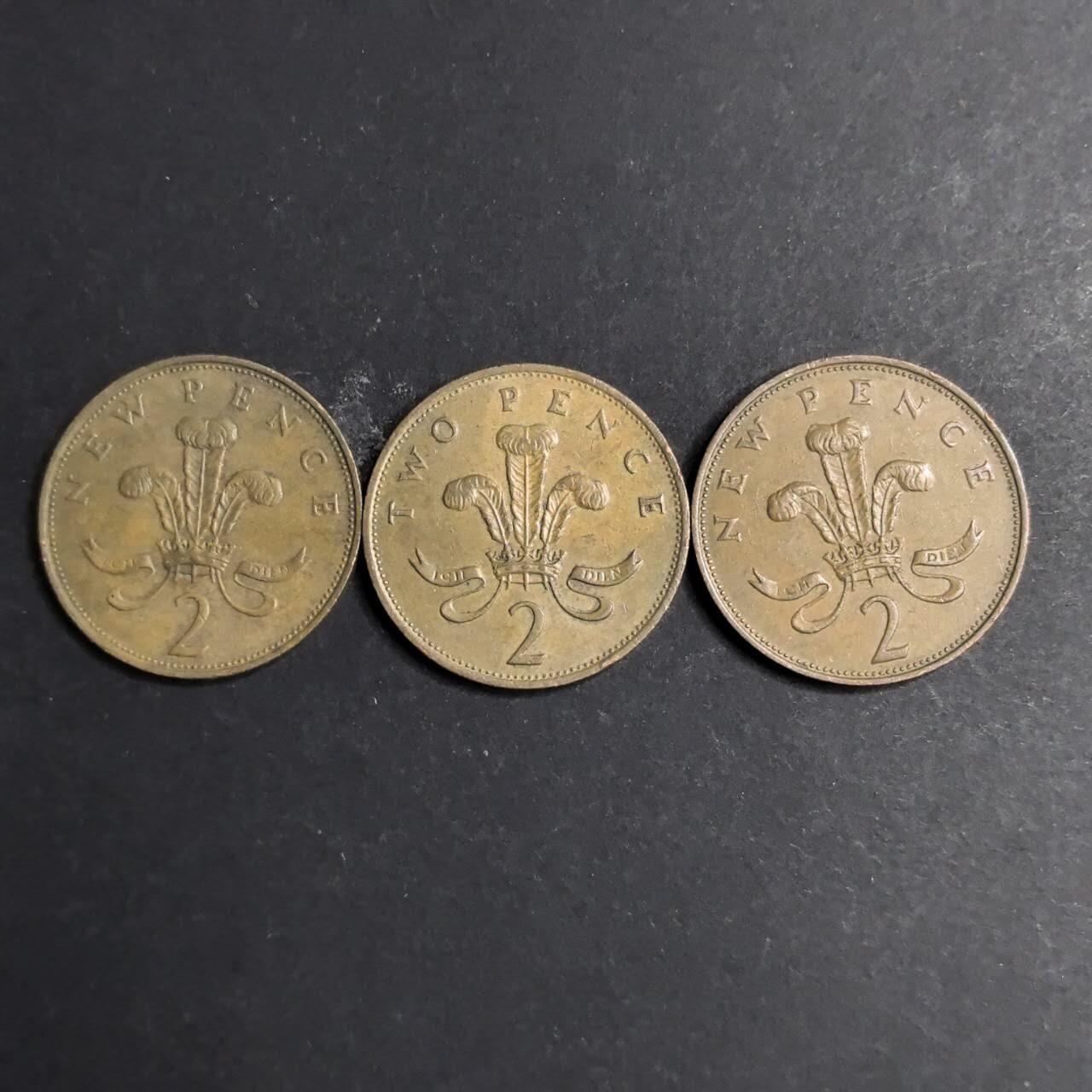 各国硬币第4期 无佣金 英国2便士3个