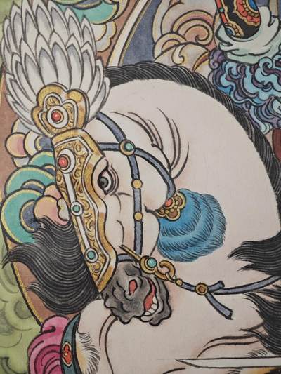 白泽拍卖卡牌手绘专场第26期（霜降天寒蝉噤语，风高夜冷桂留香） 2025 冯涛手绘画 虎-扈三娘 尺寸：30cm*41.5cm  冯涛亲签