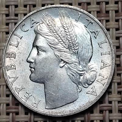 布加迪🐬～世界钱币(上海)🌾第 251 期 /  各国套币和散币 - 意大利🇮🇹 1949年 1里拉铝币
