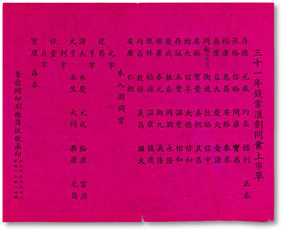 泓盛2025年秋季拍卖会 纸币 - （上海）民国三十一年钱业汇划同业上市单一件，上列51家钱庄及“未入围同业”18家，由青云阁印刷帐簿纸号承印，地址：河南路440号，抗战时期上海钱业同业公会史料，罕见，保存完好